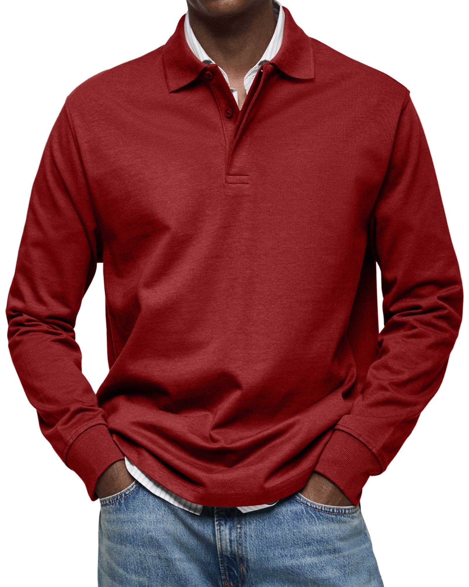 Men's Luxury Long-Sleeve Polo