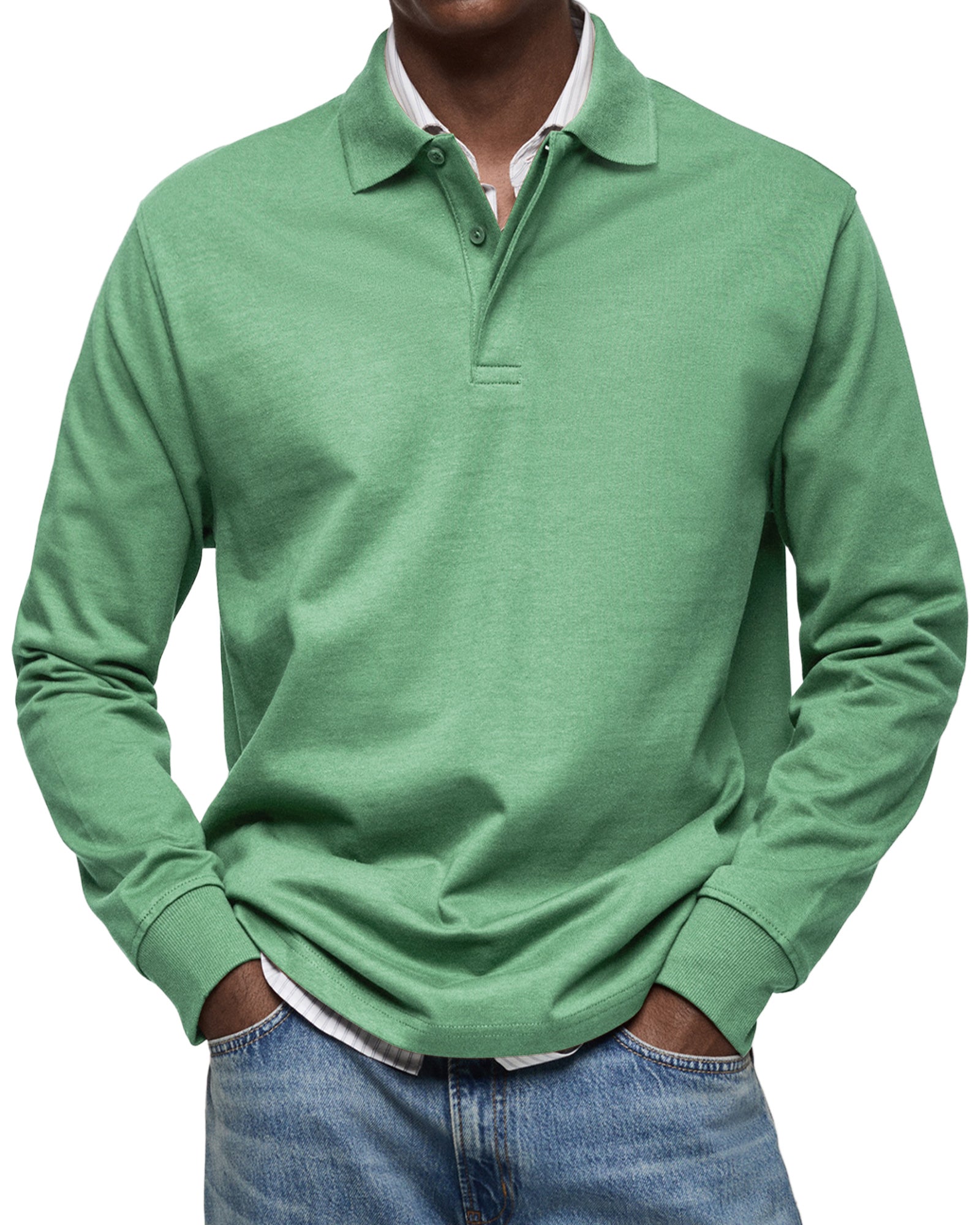Men's Luxury Long-Sleeve Polo