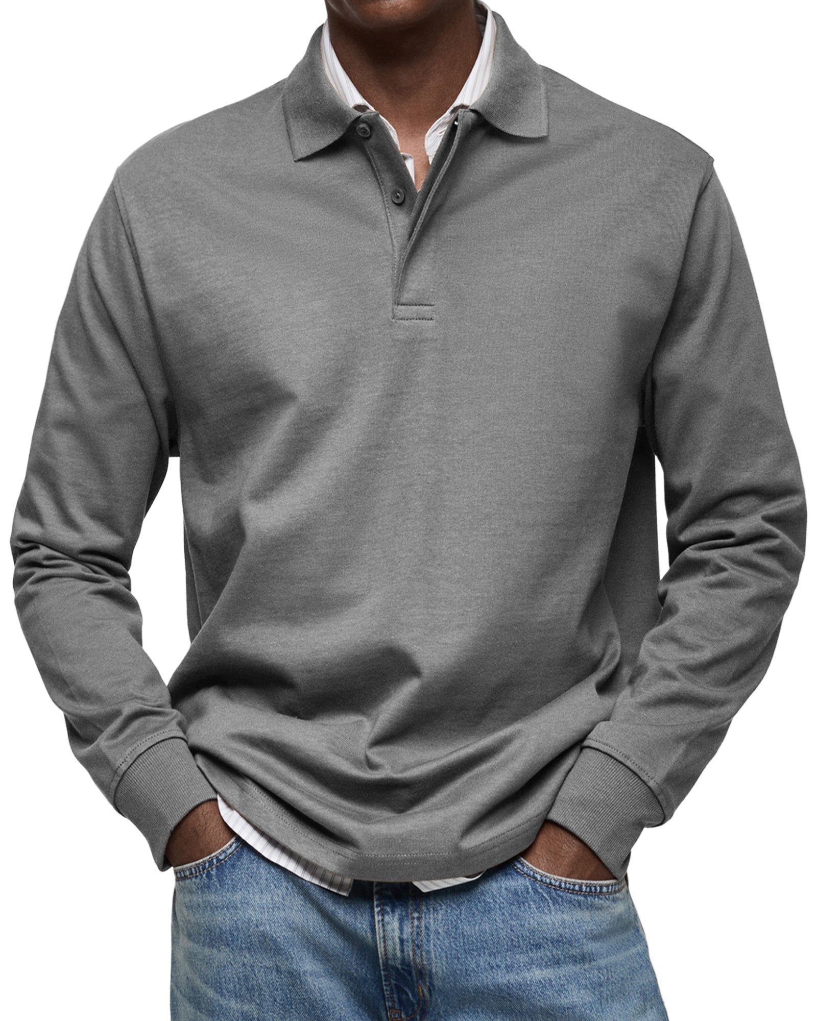 Men's Luxury Long-Sleeve Polo