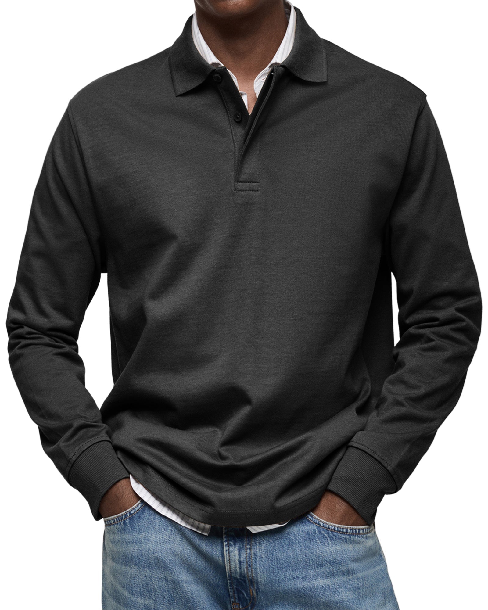 Men's Luxury Long-Sleeve Polo