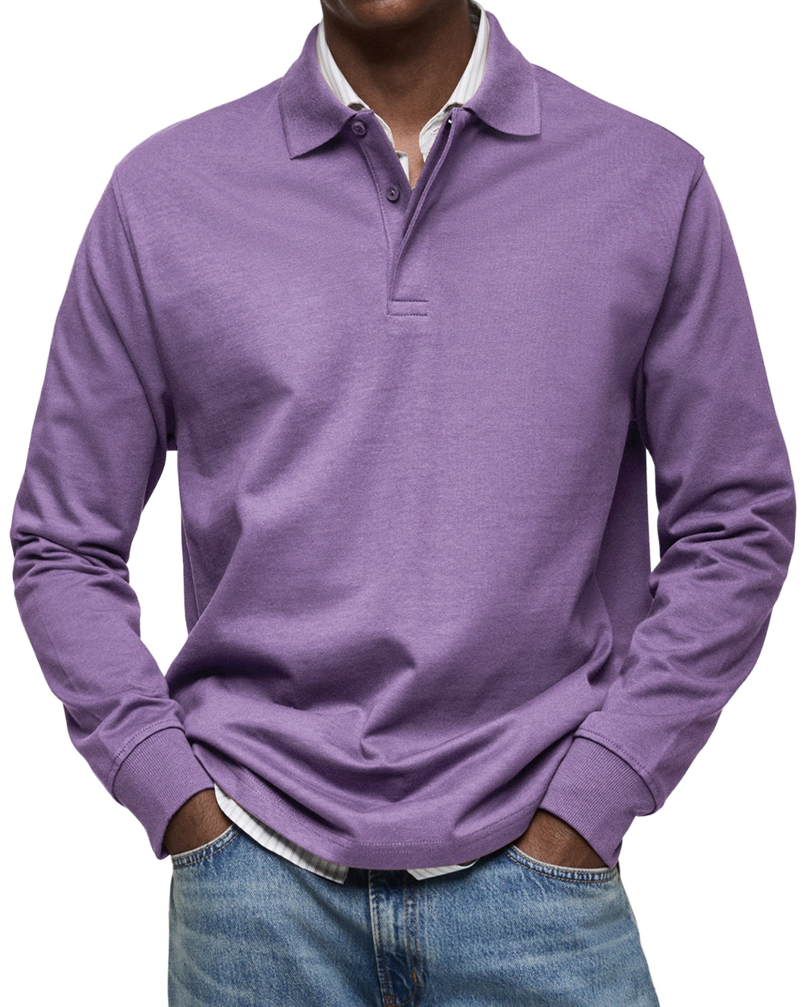 Men's Luxury Long-Sleeve Polo