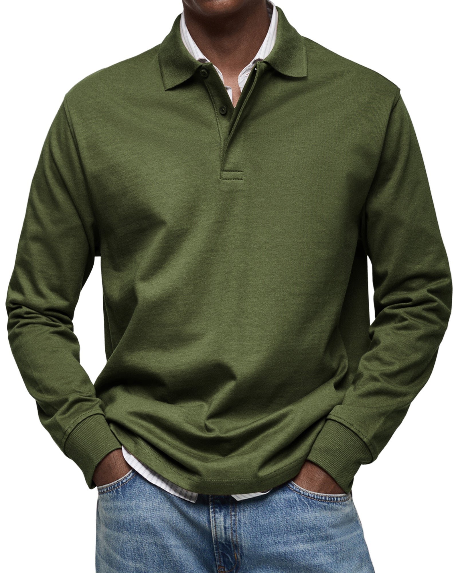 Men's Luxury Long-Sleeve Polo